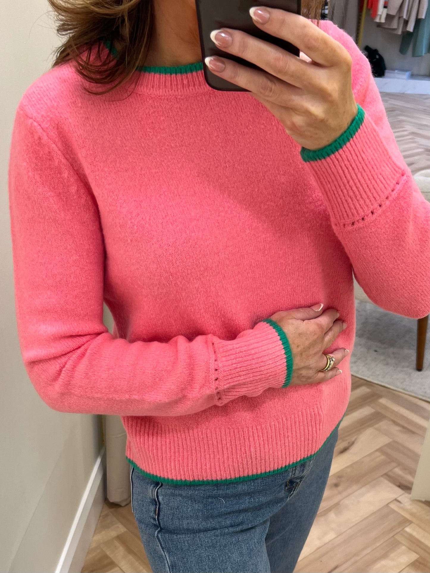 Sugarhill Brighton Helena Jumper - Pink, Contrast Tipping