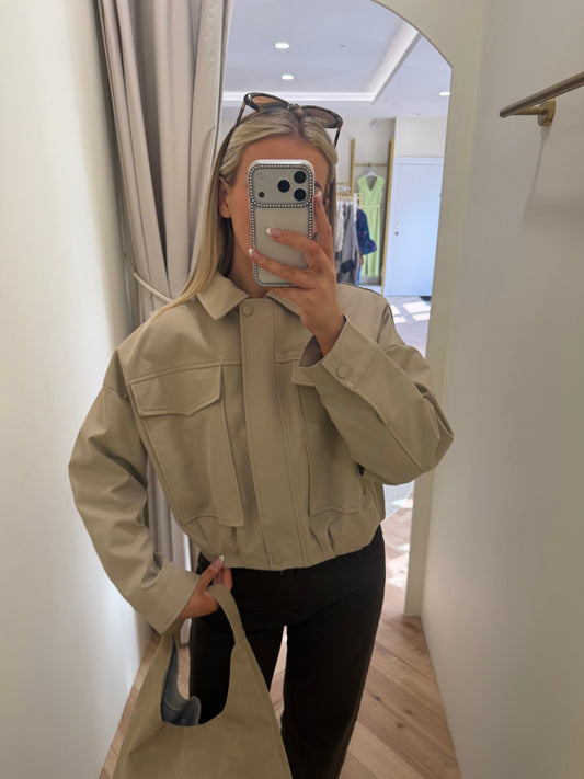 Meg Utility Jacket in Taupe