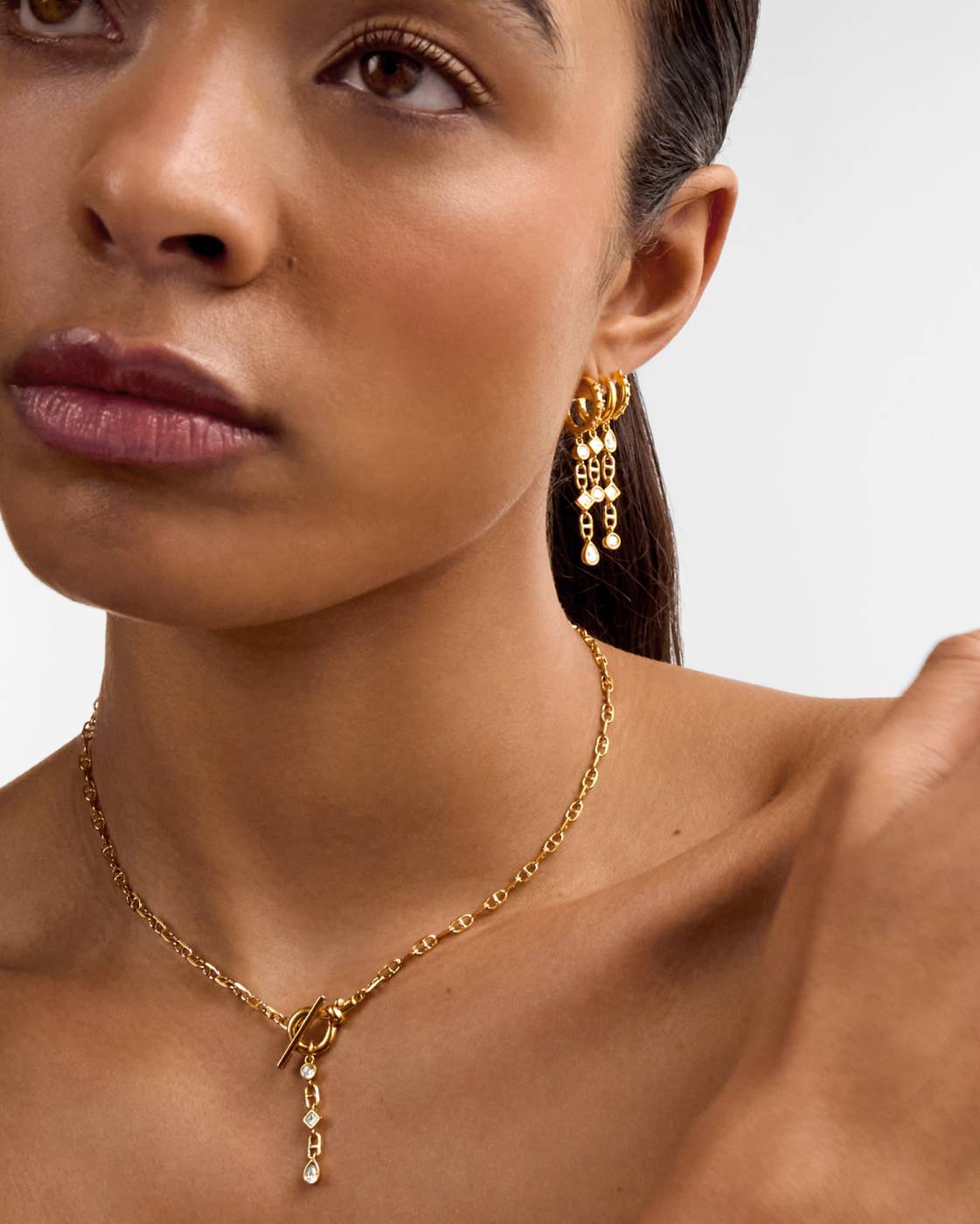 Champagne Hour Waterproof Gold Drop Earrings
