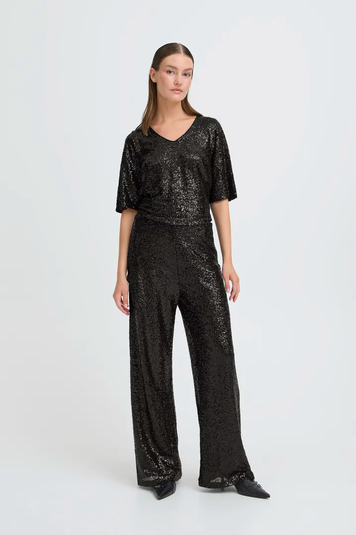 Fauca sequin trousers in black