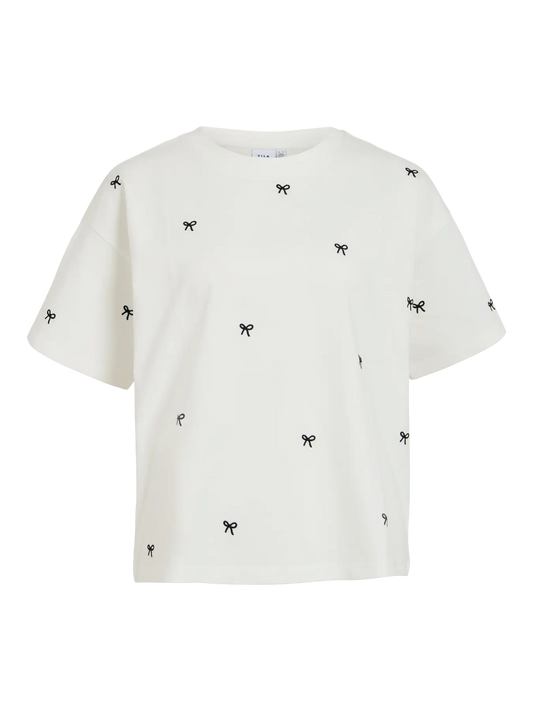 Vimonie bow T-shirt in white