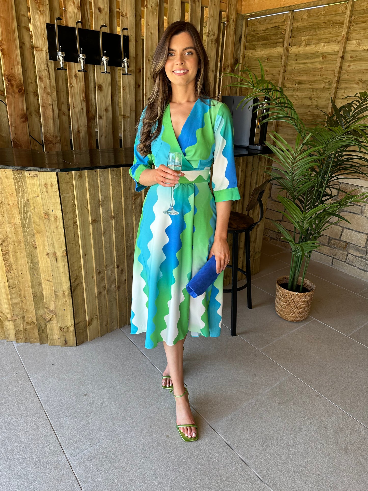 Closet London green wrap dress