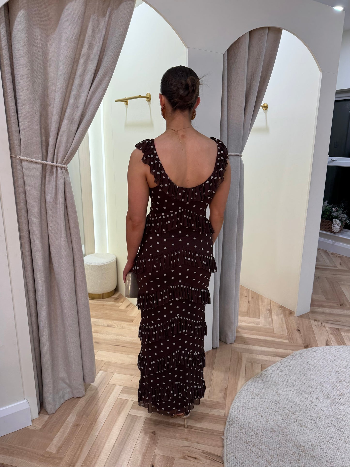 Cecile Ruffle Mesh Maxi Dress