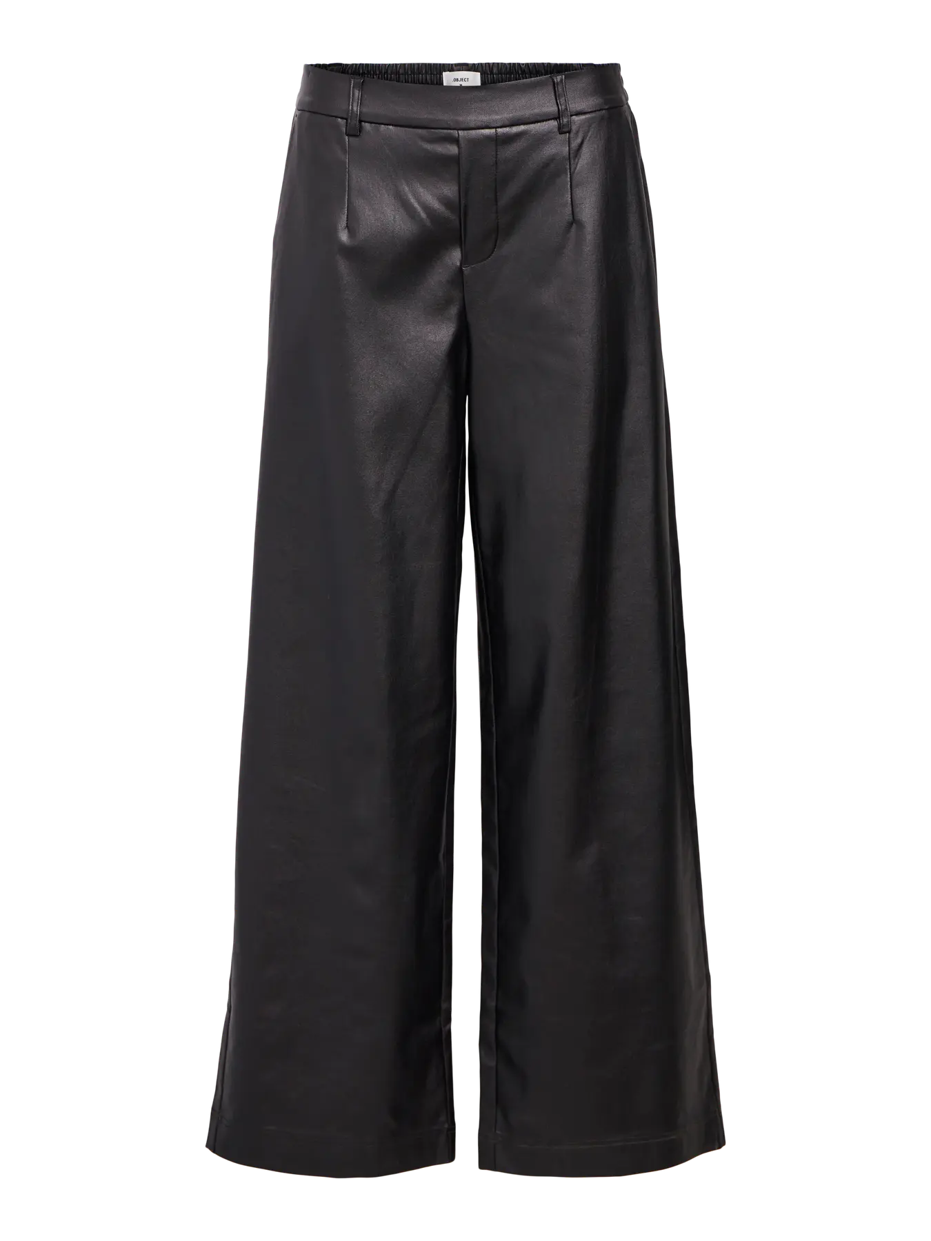 Melba Lisa Wide Coated Trousers in Black