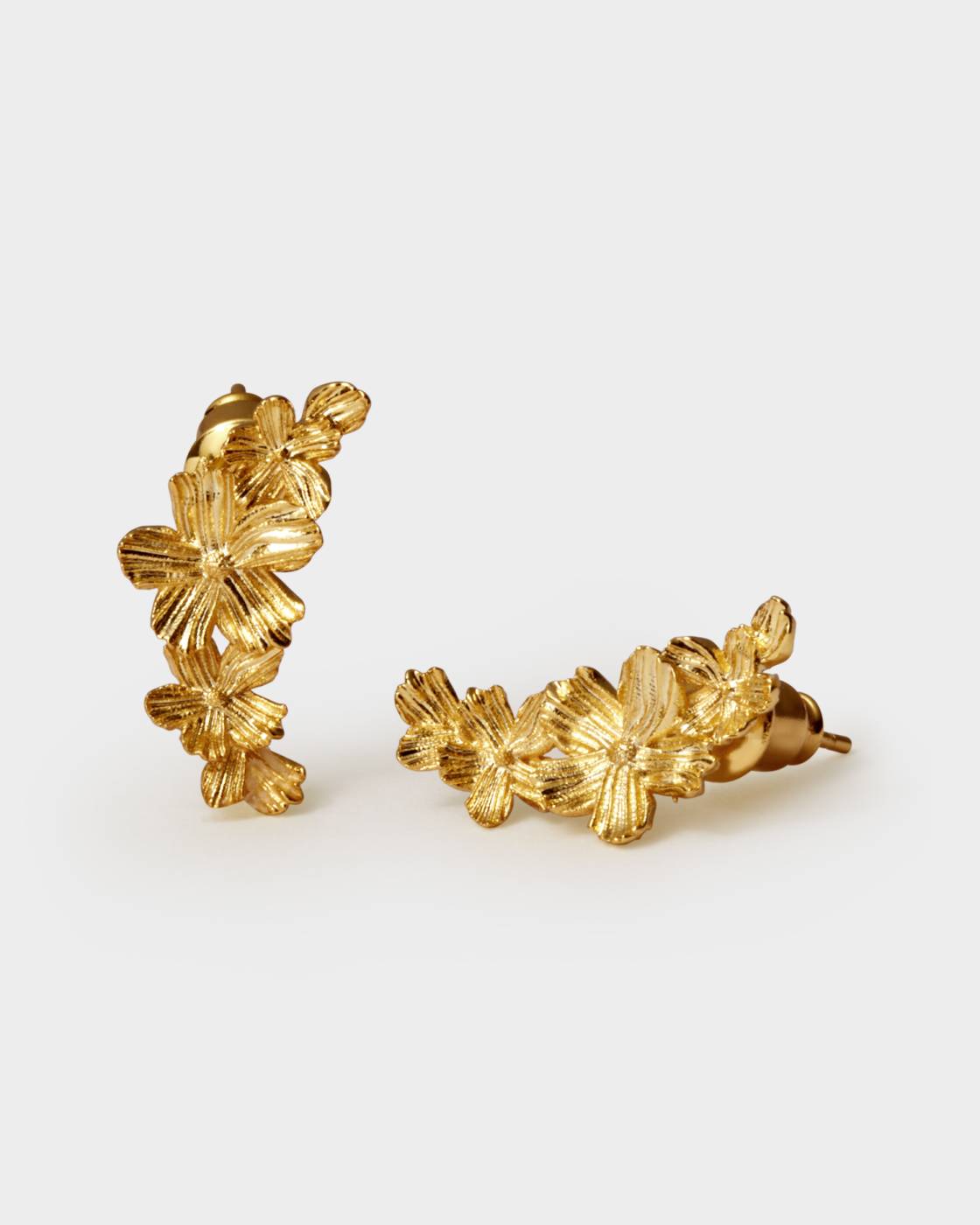 Floramour Waterproof Gold Crawler Earrings