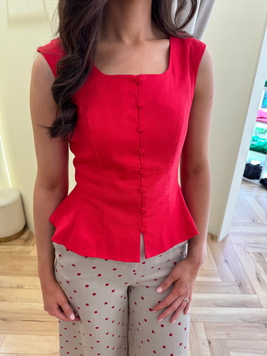 Lirma Sleeveless Top in Red