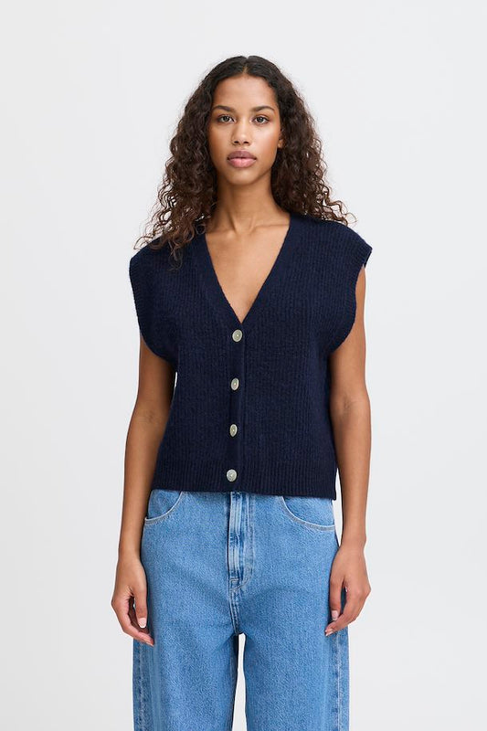 Ihpovoke navy knit waistcoat