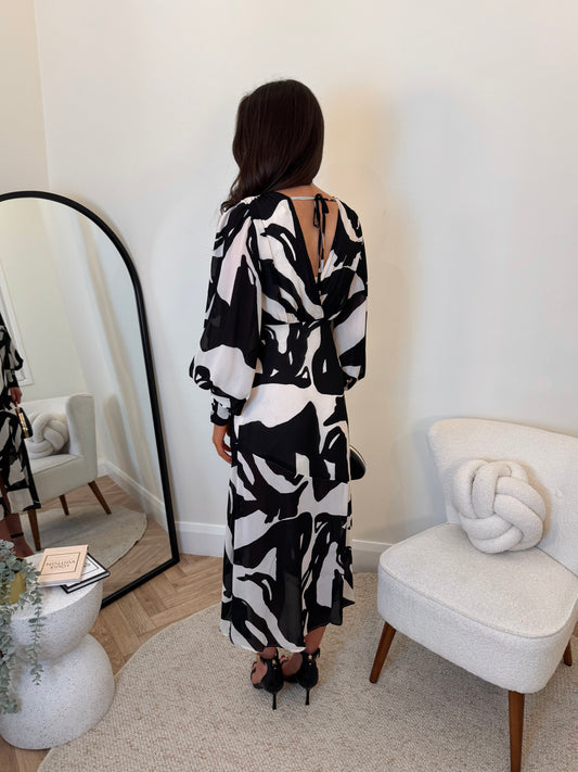 Lilianna Balloon Sleeve Printed Dress