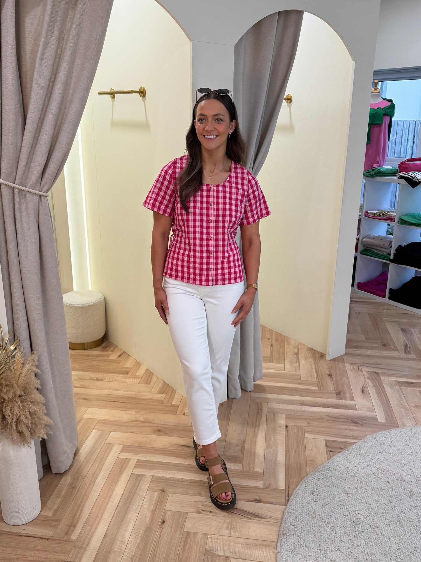 Ihfelica Shirt in Very Berry/Pink Check