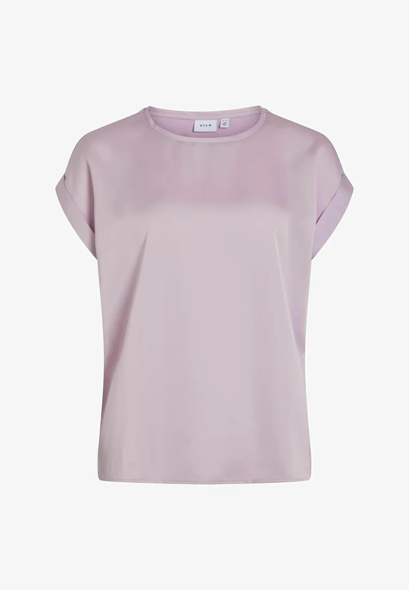 Viellette satin top in winsome orchid