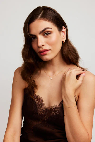 The Pink Box Crystal Bow Necklace