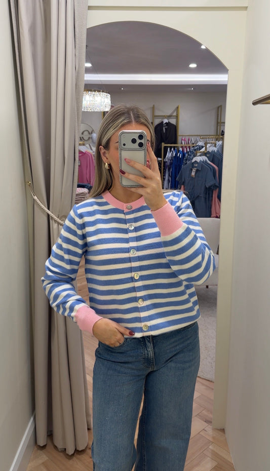 Candy Striped knit Cardigan