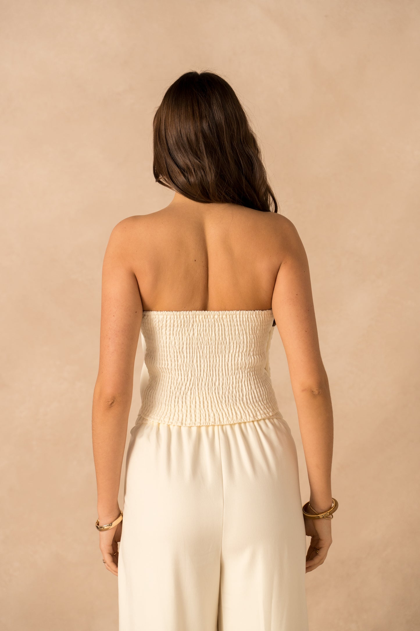 Leah Bandeau Top in butter yellow