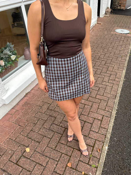 Jenni Skort in Blue & brown check