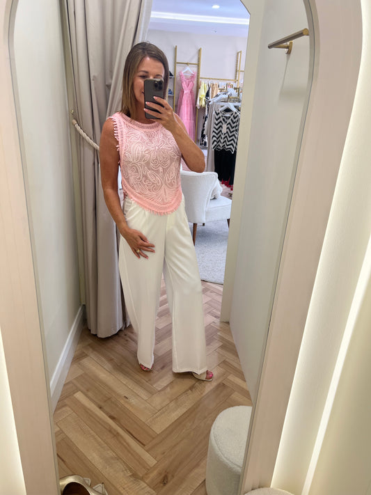 Pink crochet top