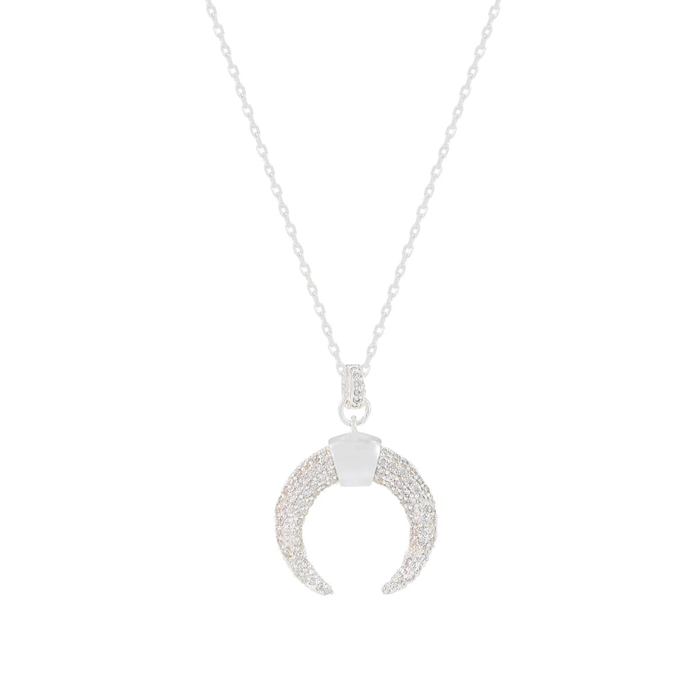 CRESCENT CZ PENDANT