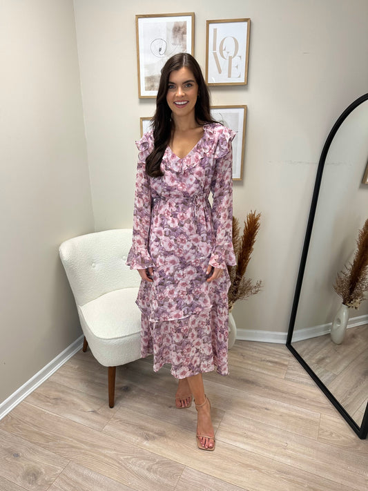 Viariva misty rose floral dress