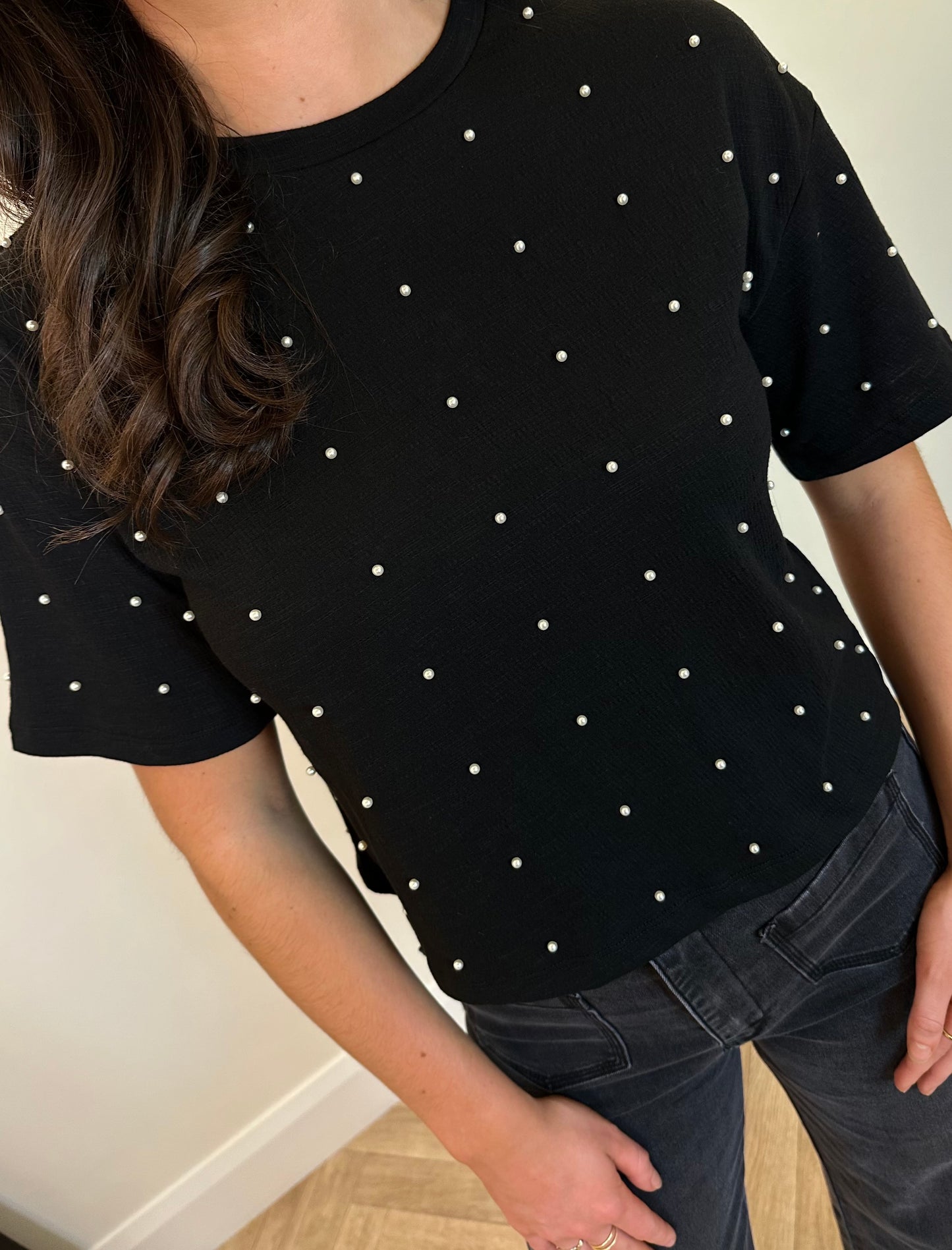 Viannie Pearl stud T-shirt