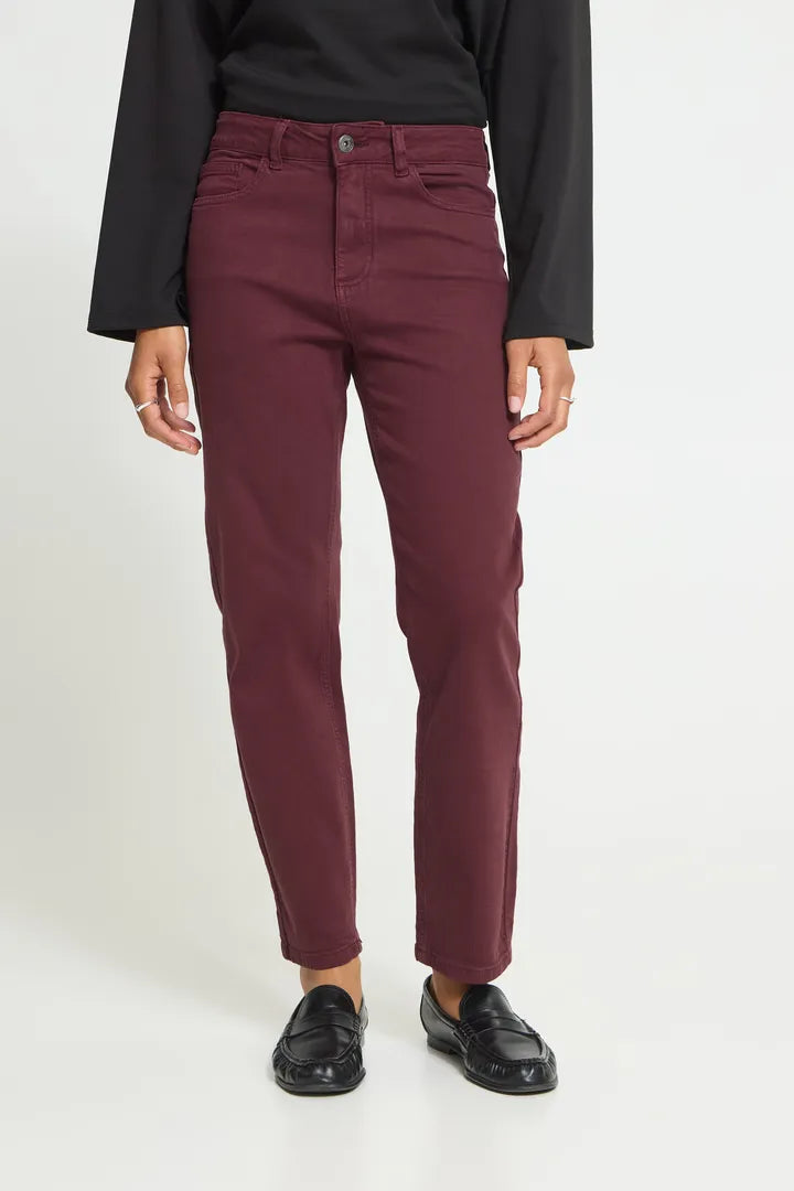 Ihziggy Raven Jeans in burgundy
