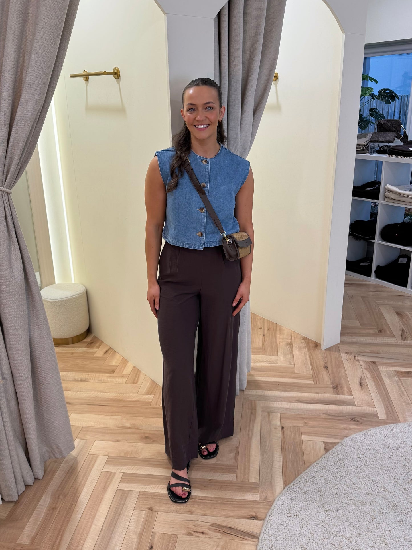 Jessie denim waistcoat in blue