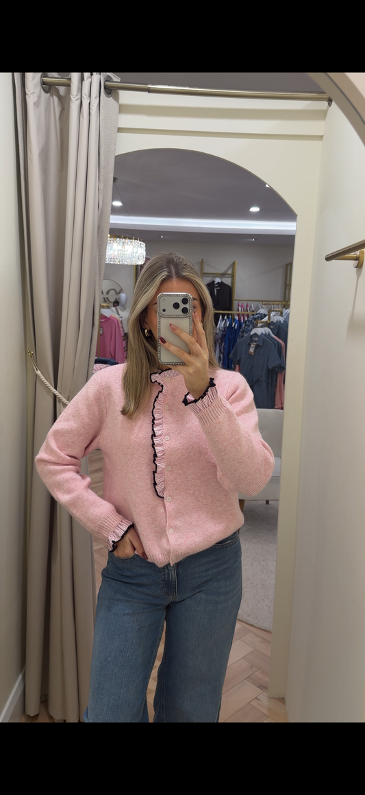 Therese Knit Cardigan in Pink