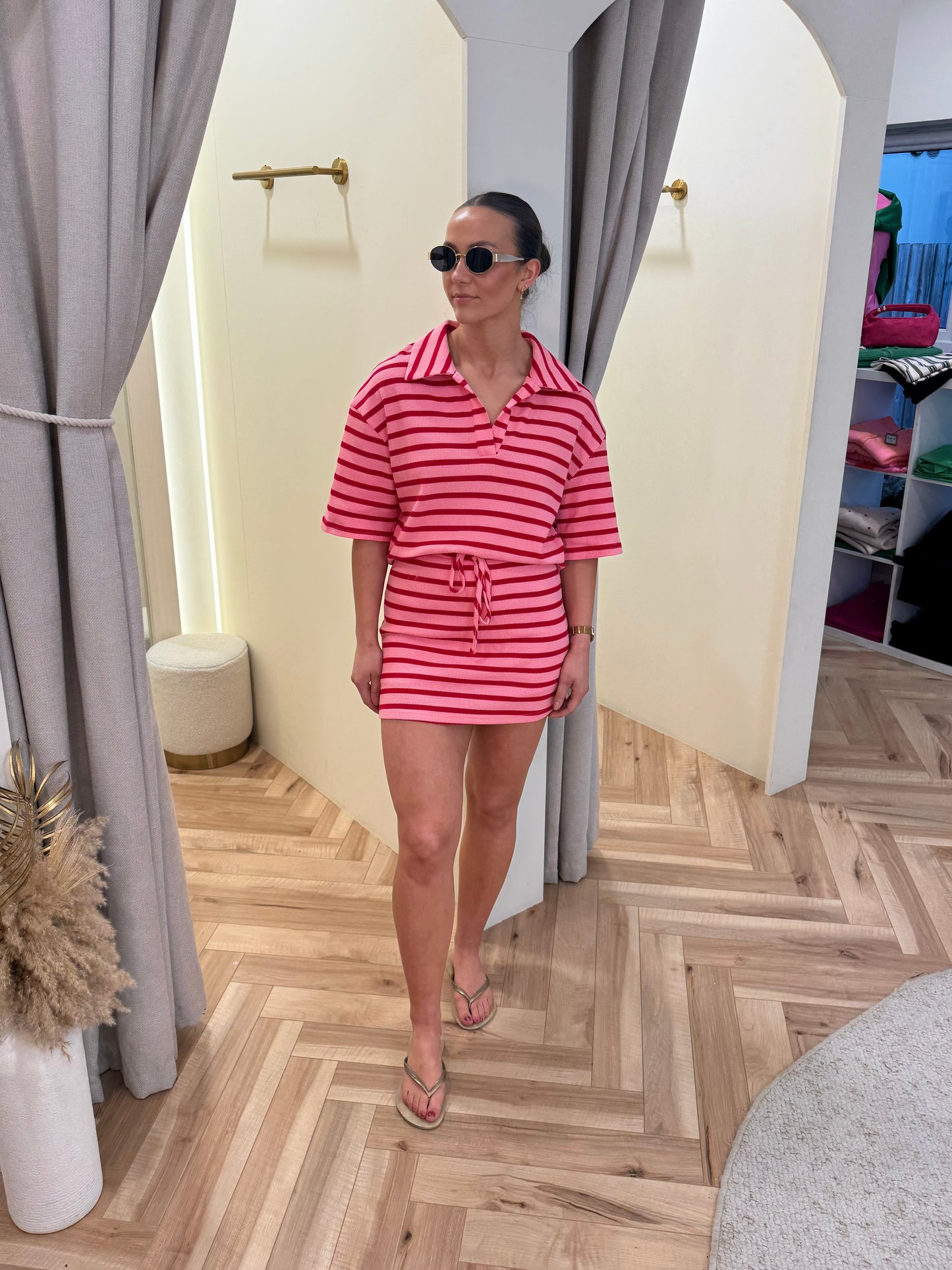 Tori Co ord in Pink & Red