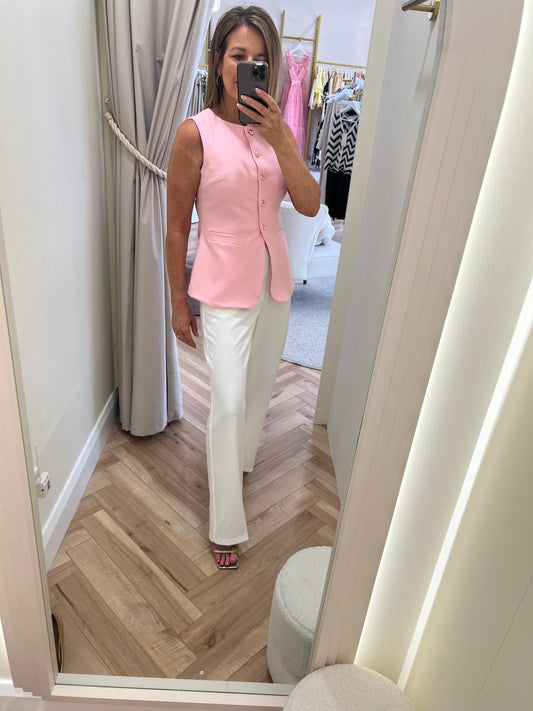 Rixo Waistcoat Pink