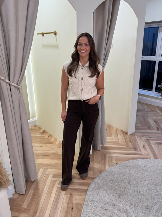 Ihdestan Knit Waistcoat in Sandshell