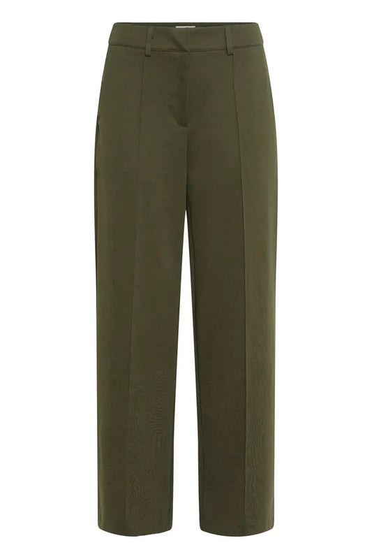 Ihkate wide leg office trousers green