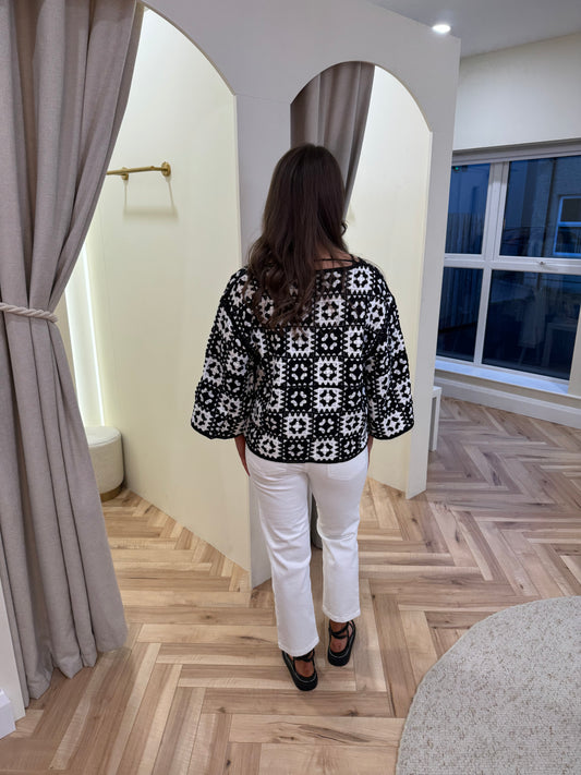 ICHI ihbandie crochet cardigan