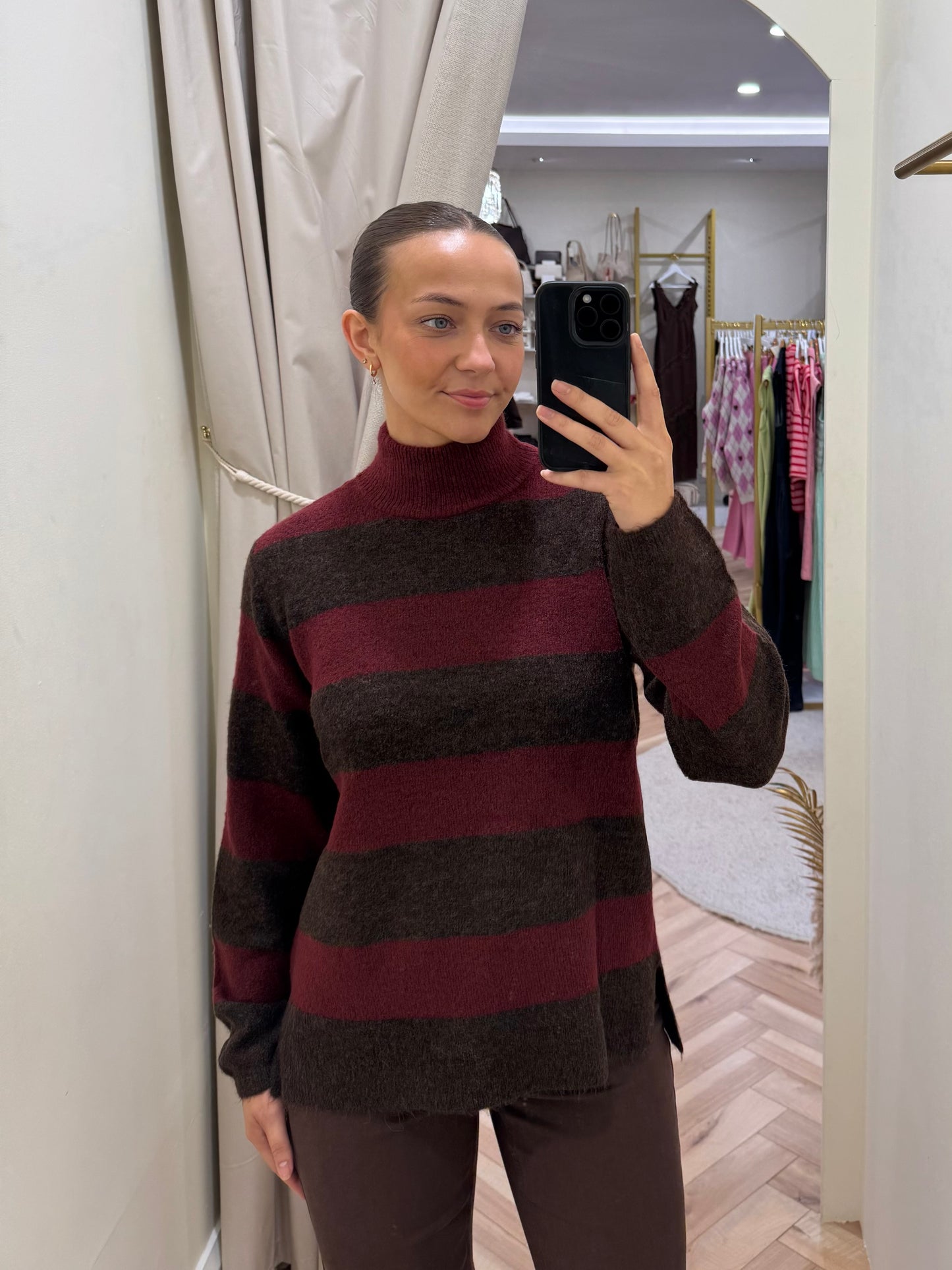 Ihedeen Brown stripe jumper