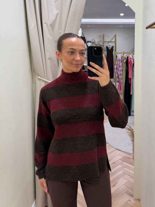 Ihedeen Brown stripe jumper
