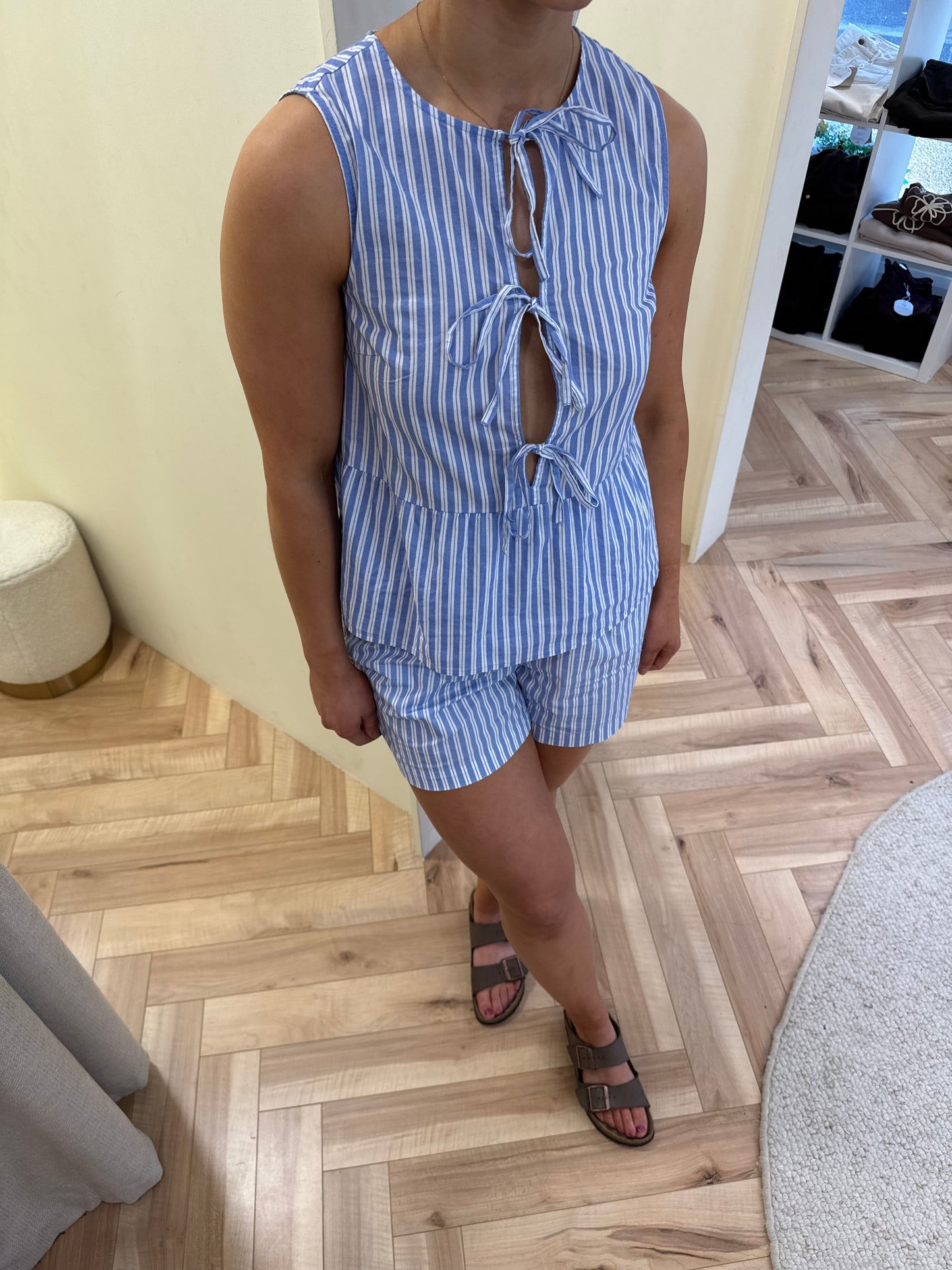 Jolly Tie Sleeveless Top in Blue