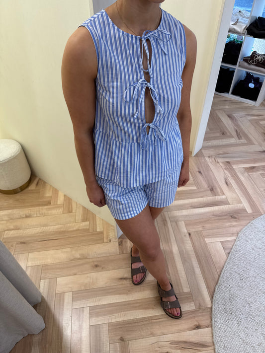 Jolly Tie Sleeveless Top in Blue