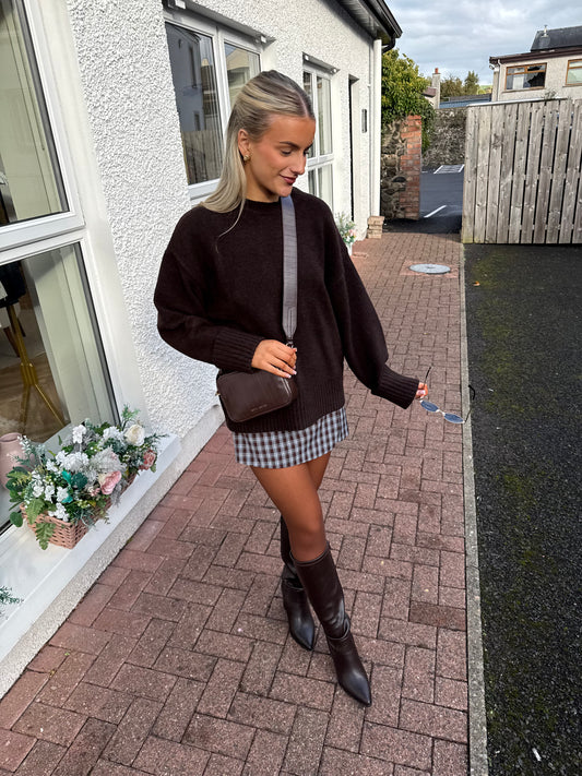 Jenni Skort in Blue & brown check