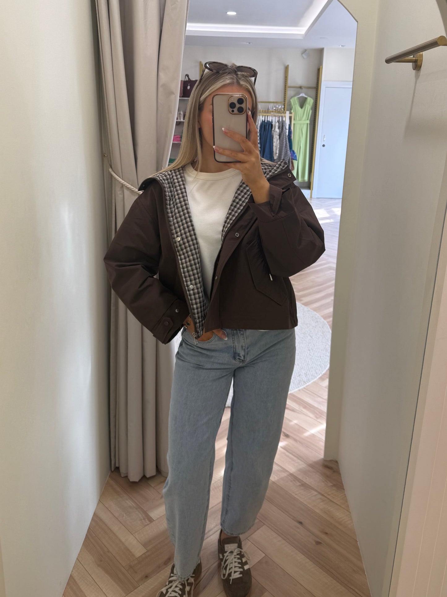 Colby Hooded Jacket in Brown