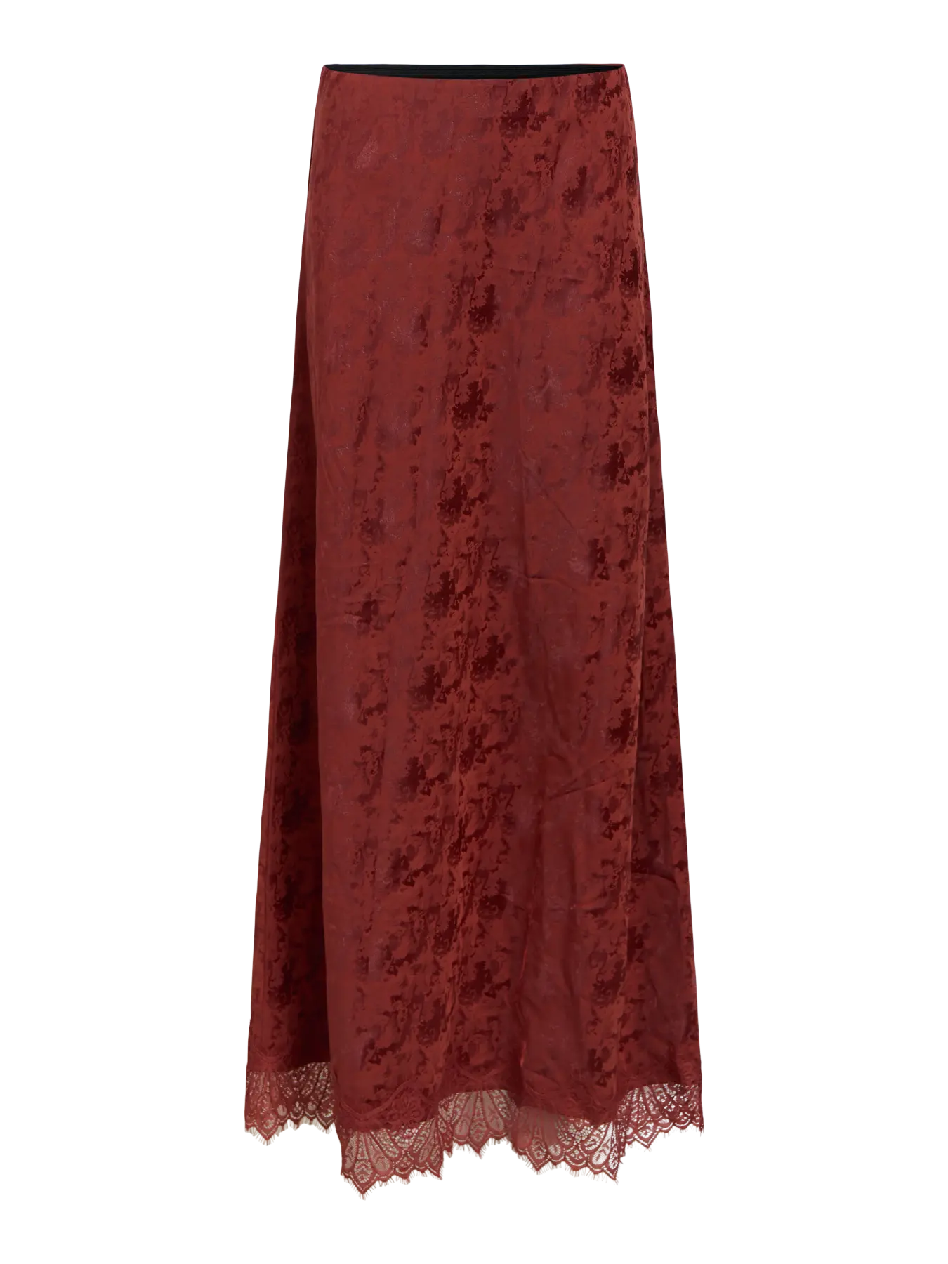 Annie satin midi skirt in rust