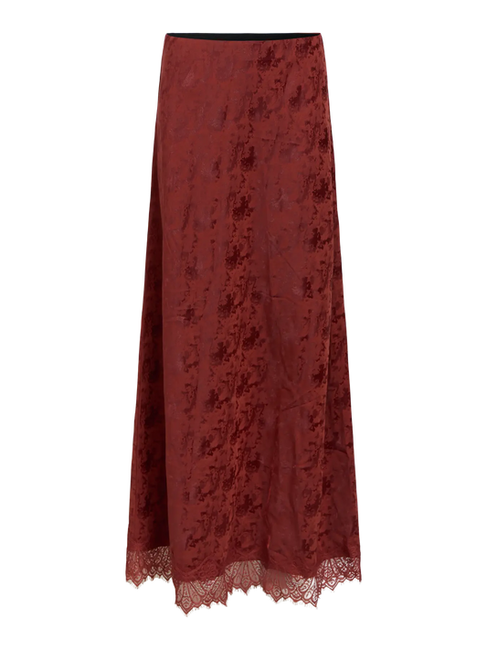 Annie satin midi skirt in rust