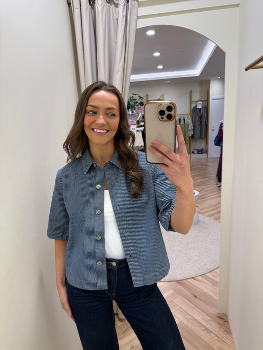 Amity Jacket - Blue Stripe Denim