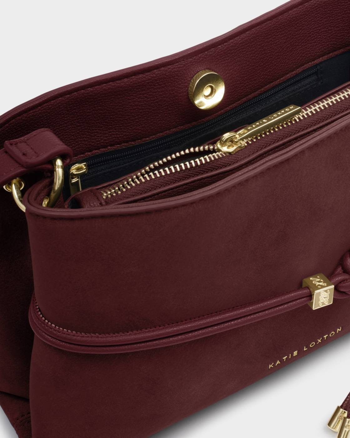 Lori Suedette Crossbody Bag in cherry