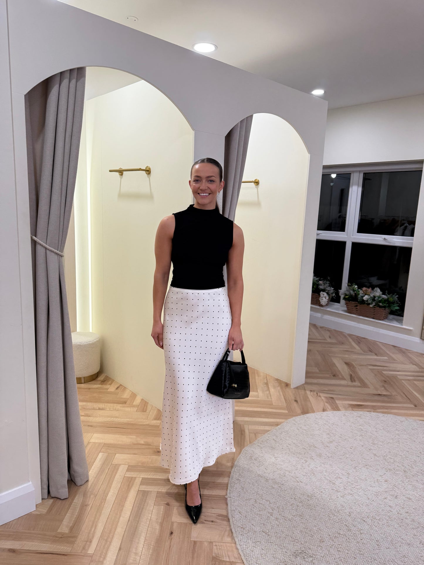 Vifadia polkadot midi skirt