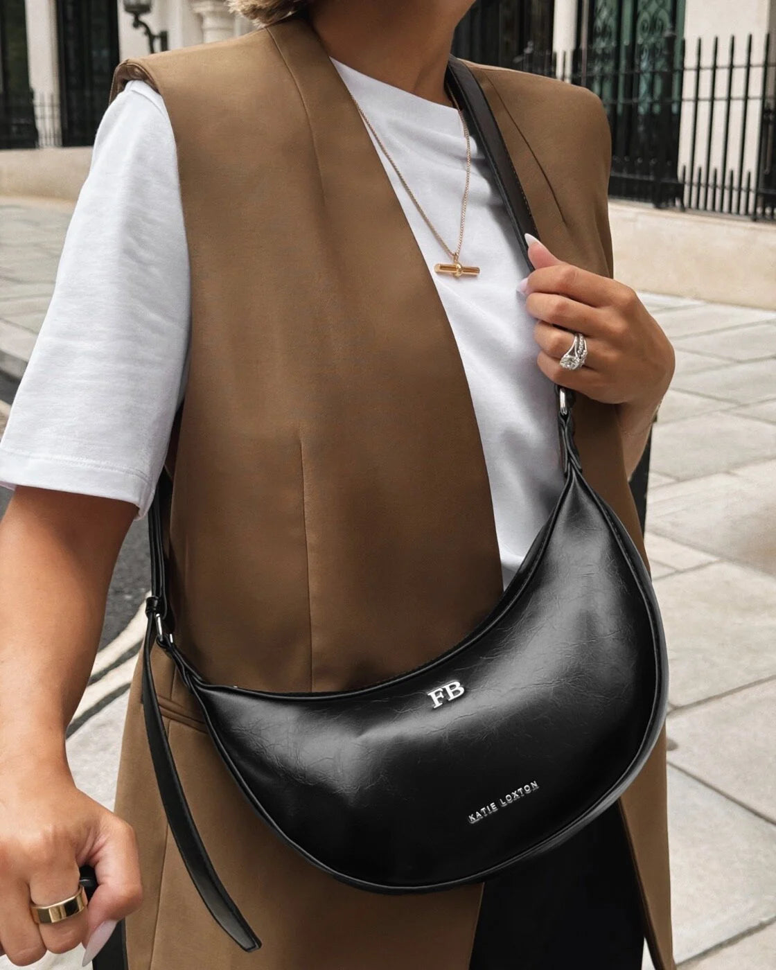 Amina Patent Crackle Sling Bag