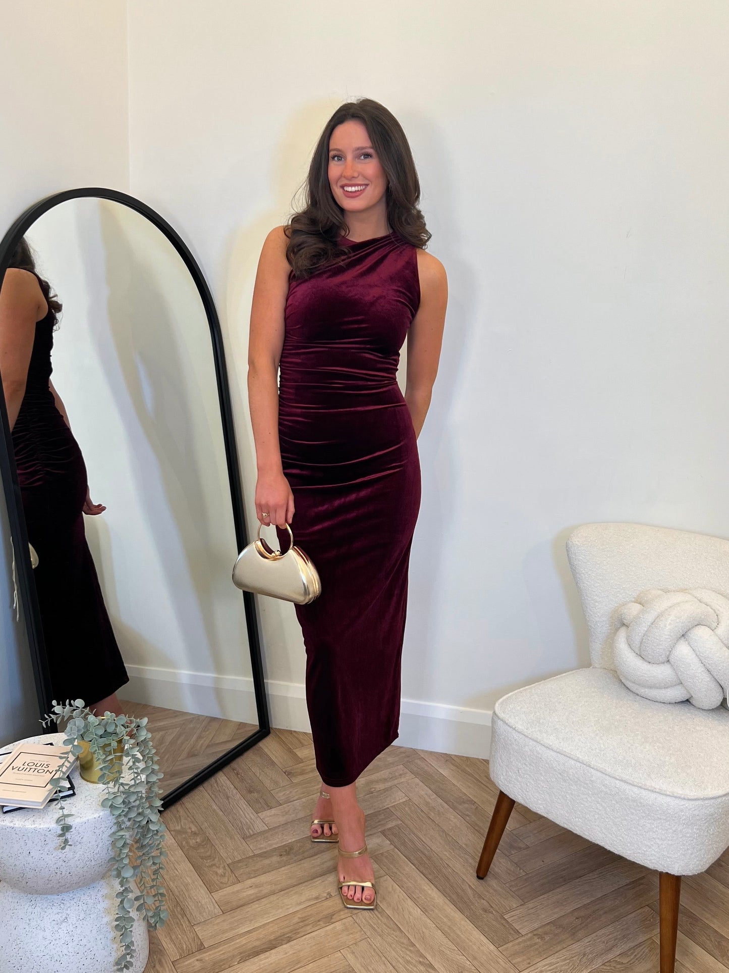 Burgundy Velvet Dress