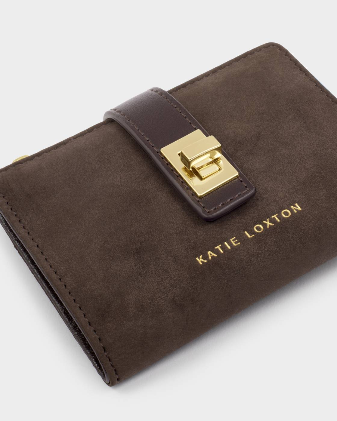 Orin Suedette Twist Lock Purse chocolate suedette