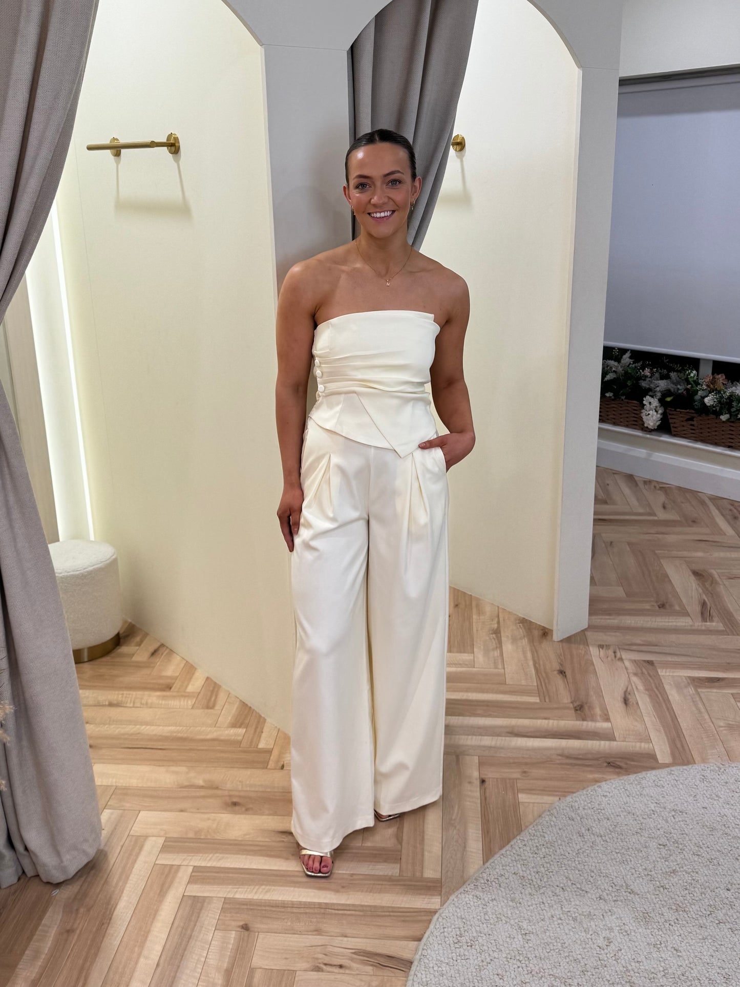 Leah Wide Leg Trousers butter yellow