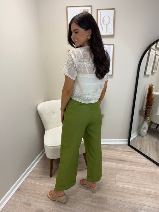 Palmier Trousers in Olive