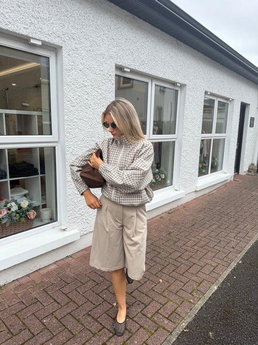 Darcy Checked Jacket in Cream