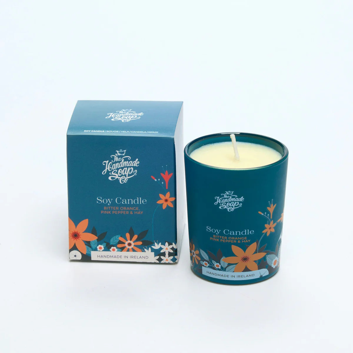 SCENTED SOY CANDLE - BITTER ORANGE, PINK PEPPER & HAY 70g