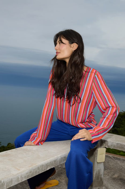 Ihlibella Long Sleeve Top in Multi Stripe