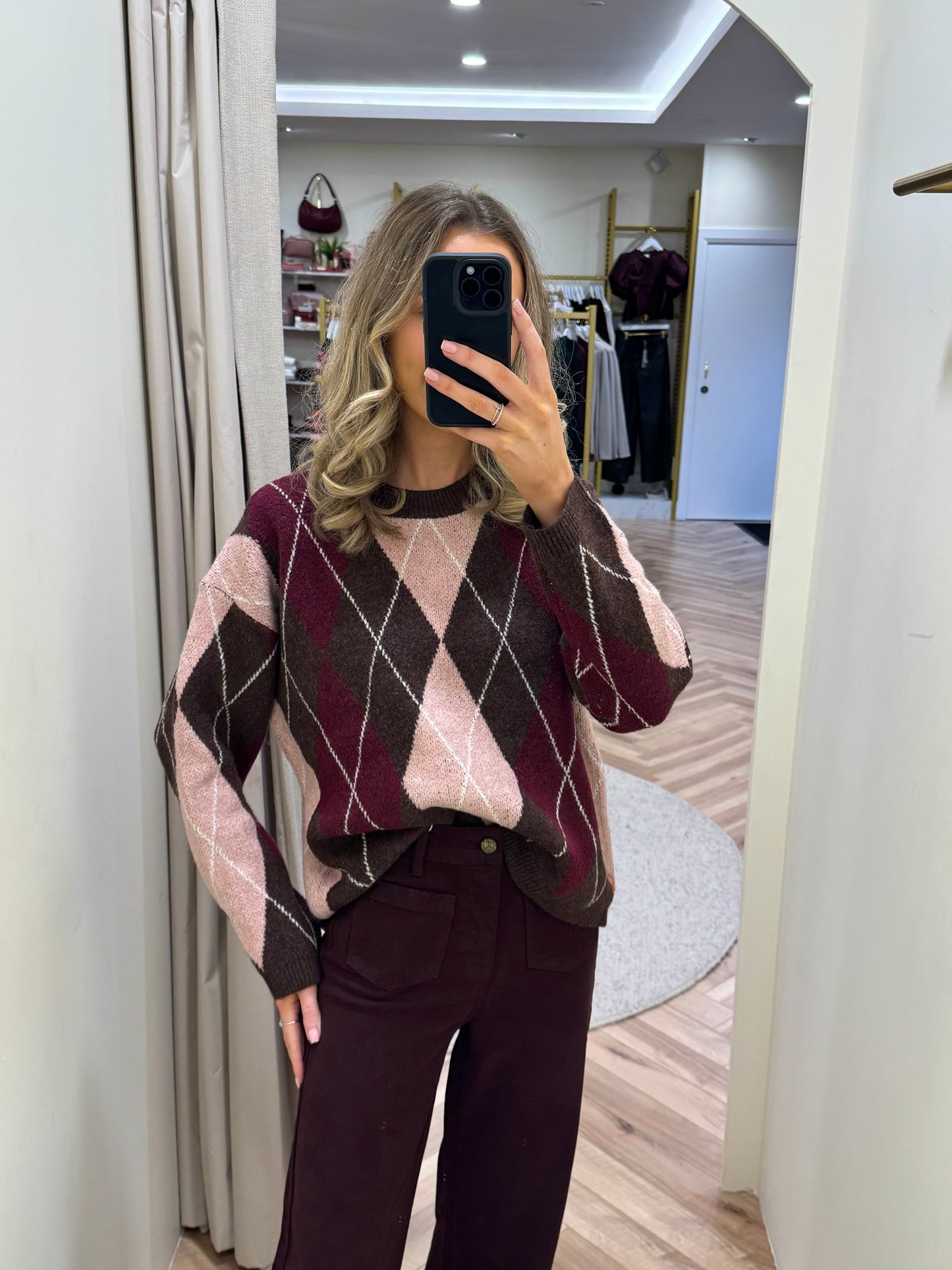 Zara argyle jumper